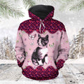 FUNSTUFFPRINT 3D Cute Cat Butterfly All Over 3D Hoodie and Zip Hoodie