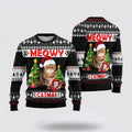 FUNSTUFFPRINT Cute Cat Sweater Meowy Catmas Ugly Christmas Sweater For Men And Women, Best Gift For Christmas, Christmas Fashion Winter  Ugly  Sweater