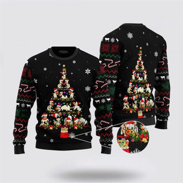 FUNSTUFFPRINT Cute Cow Merry Christmas Ugly Christmas Sweater, Farm Sweater, Christmas Gift, Best Winter Outfit Christmas Ugly Sweater