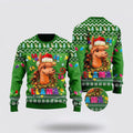 FUNSTUFFPRINT Cute Llama Ugly Christmas Sweater, Farm Sweater, Christmas Gift, Best Winter Outfit Christmas Ugly Sweater