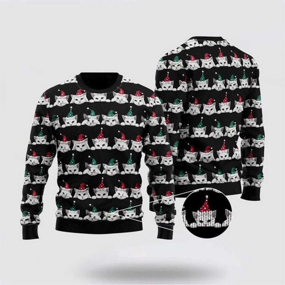 FUNSTUFFPRINT Cute Merry Catmas Ugly Christmas Sweater For Men And Women, Best Gift For Christmas, Christmas Fashion Winter  Ugly  Sweater