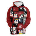FUNSTUFFPRINT 3D Cute Penguin Christmas All Over 3D Hoodie and Zip Hoodie