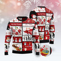 FUNSTUFFPRINT Cute Penguin Santa Claus Ugly Christmas Sweater, Christmas Sweater, Ugly Sweater, Funny Xmas Sweaters Ugly Sweater