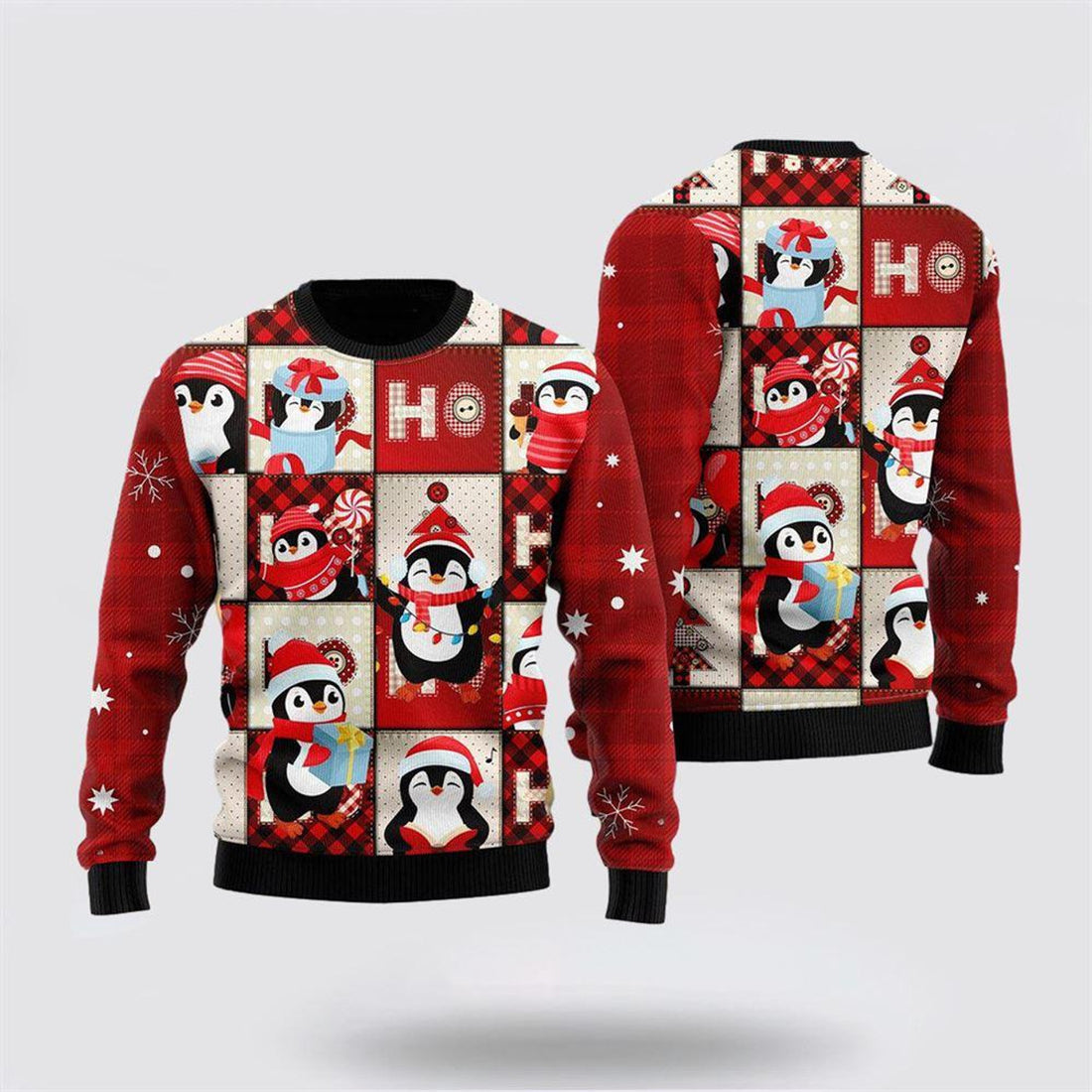 FUNSTUFFPRINT Cute Penguin Ugly Christmas Sweater For Women – Sweater Gifts For Pet Lover Ugly  Sweater