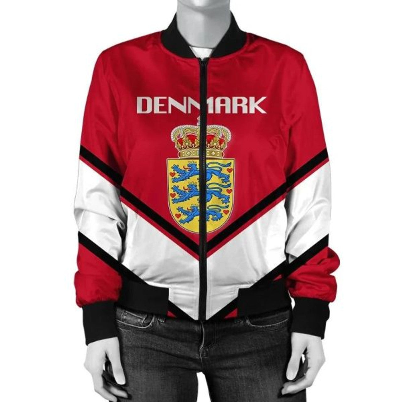 FUNSTUFFPRINT Czech Republic Coat Of Arms Women Bomber Jacket Lucian Style 3D Bomber Jacket