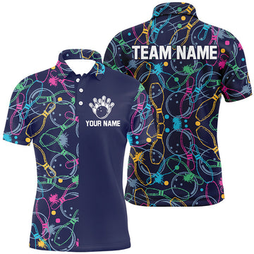 Custom Customized Men Bowling Polo Shirts, Bowling Team Jerseys Bowling League Outfits