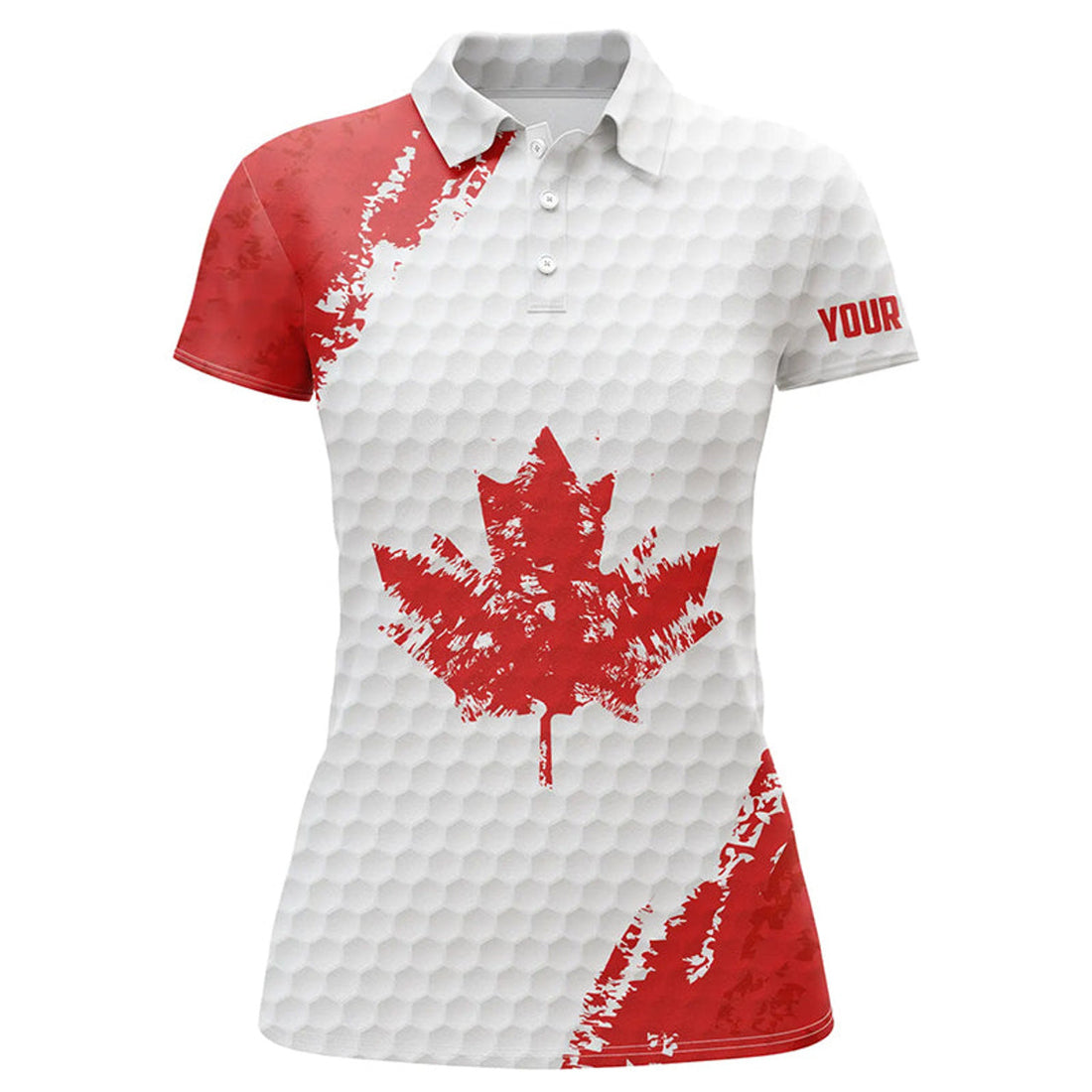 Custom Womens Golf Polo Shirts Red Canada Flag Maple Leaf Custom Team Golf Shirts, Canadian Patriot Golf Tops