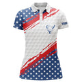 Custom Women Golf Polo Shirts American Flag Custom Patriotic Red, White, And Blue Golf Shirt For Women