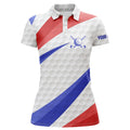 Custom Red, White And Blue Golf Shirts Custom Name Womens Golf Polo Shirts,Patriotic Golf Tops For Women