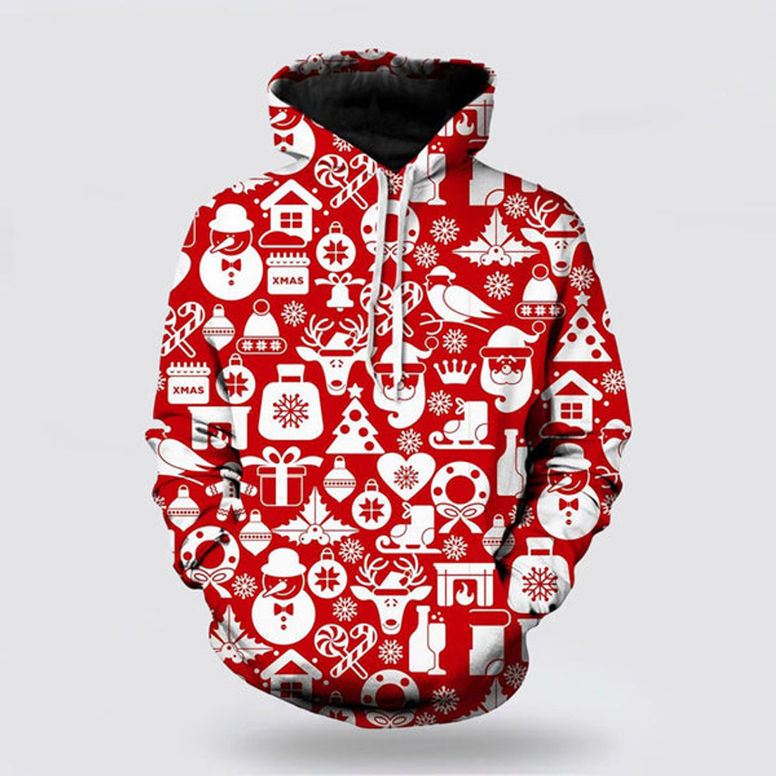 FUNSTUFFPRINT 3D Deer Christmas All Over 3D Hoodie and Zip Hoodie