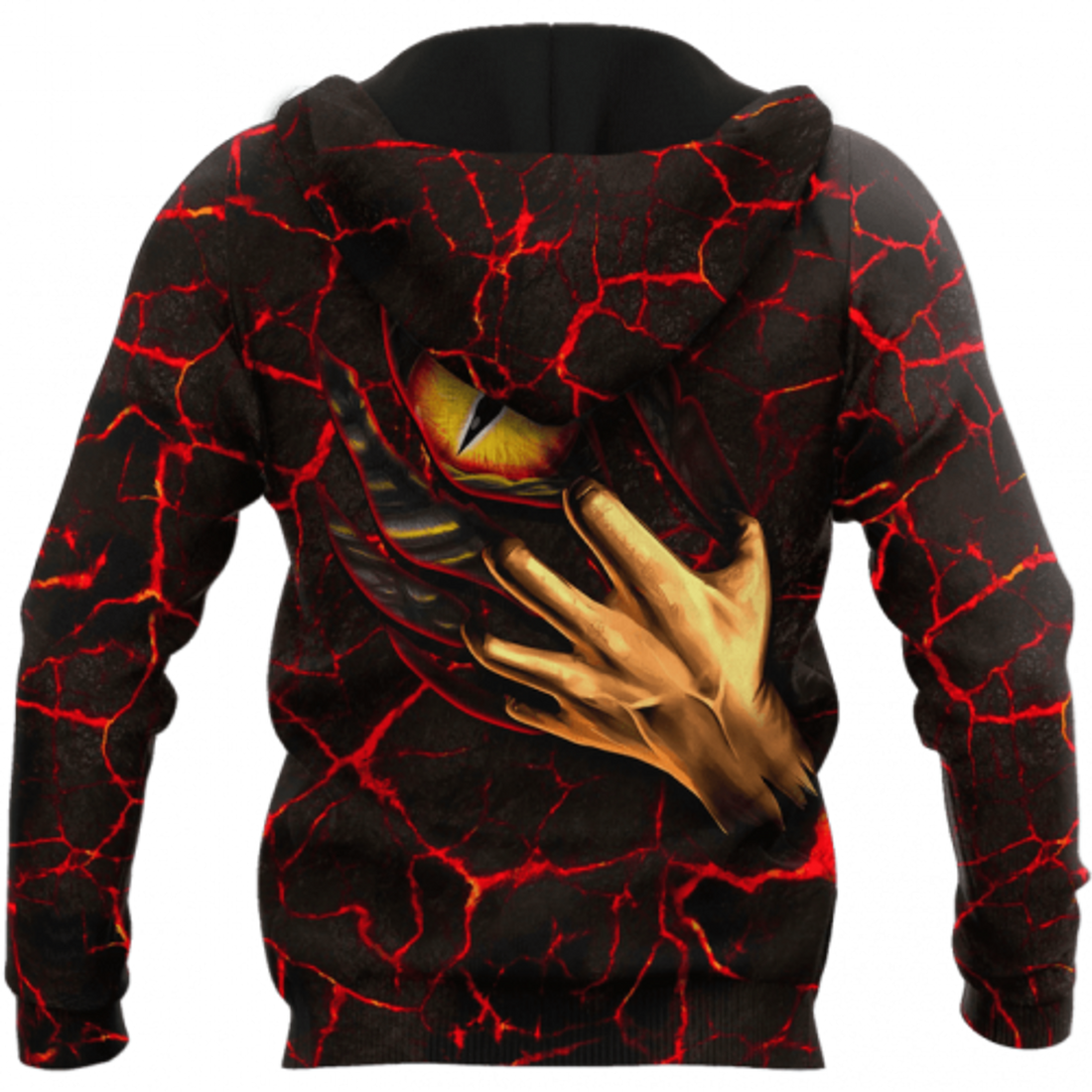 FUNSTUFFPRINT Dragon Eyes 3D All Over Hoodie Cracked Pattern 3D Hoodie and Zip Hoodie