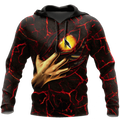 FUNSTUFFPRINT Dragon Eyes 3D All Over Hoodie Cracked Pattern 3D Hoodie and Zip Hoodie