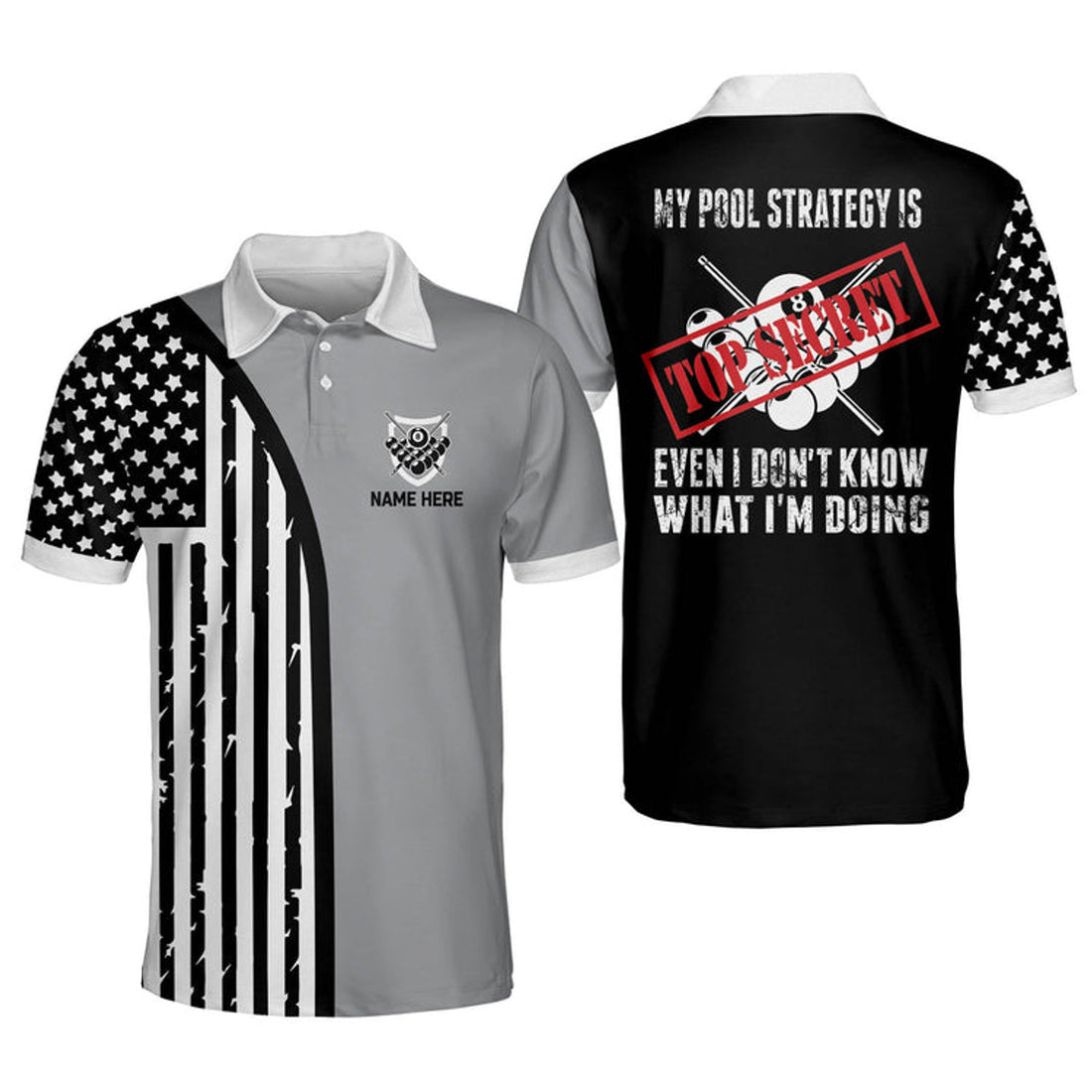 Personalized Funny My Pool Strategy Is Top Secret Even, Gift For Billiard Player