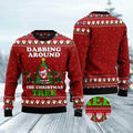 FUNSTUFFPRINT Dabbing Around The Christmas Tree Santa Claus And Goblin Ugly Christmas Sweater, Xmas Tree Sweater, Christmas Sweater Ugly  Sweater