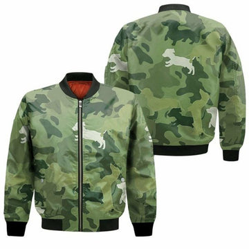 FUNSTUFFPRINT Dachshund Dog Pattern Camouflage Color Style For Dog Lover 3D Bomber Jacket