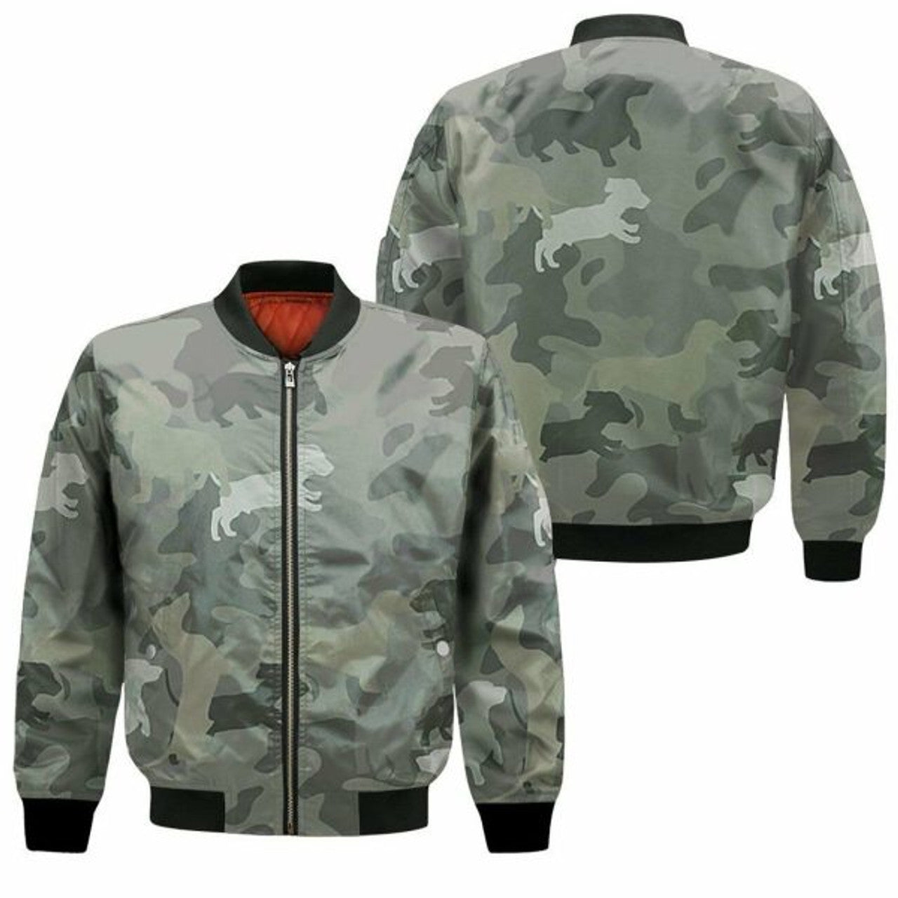 FUNSTUFFPRINT Dachshund Pattern Camouflage Style For Dog Lover 3D Bomber Jacket