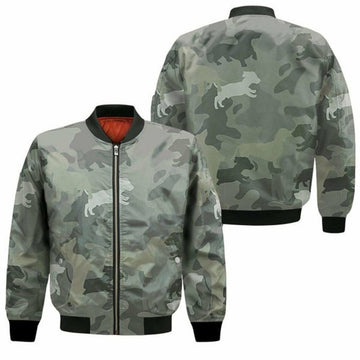 FUNSTUFFPRINT Dachshund Pattern Camouflage Style For Dog Lover 3D Bomber Jacket