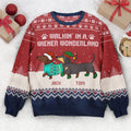 FUNSTUFFPRINT Custom  Dachshund Through The Snow  Ugly  Sweater