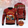 FUNSTUFFPRINT Dachshund Best Dog Mom Ever Ugly Christmas Sweater, Dog Ugly Christmas Sweater, Ugly Dog Sweaters Ugly  Sweater