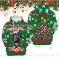 FUNSTUFFPRINT 3D Dachshund Dog Bells Christmas All Over 3D Hoodie and Zip Hoodie