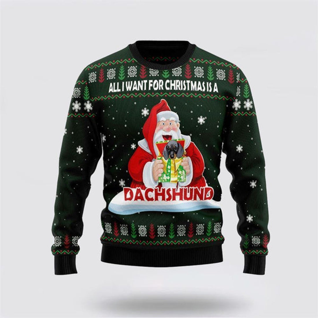 FUNSTUFFPRINT Dachshund Dog Gift Ugly Christmas Sweater For Men And Women, Gift For Christmas, Best Winter Christmas Outfit Ugly  Sweater