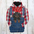 FUNSTUFFPRINT 3D Dachshund Farm All Over 3D Hoodie and Zip Hoodie