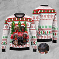 FUNSTUFFPRINT Dachshund Red Truck Ugly Christmas Sweater, Christmas Sweater, Ugly Sweater, Funny Xmas Sweaters Ugly Sweater