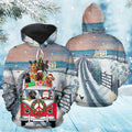 FUNSTUFFPRINT 3D Dachshund Santa Christmas All Over 3D Hoodie and Zip Hoodie