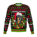 FUNSTUFFPRINT Dachshund Through The Snow Christmas Ugly Sweater, Christmas Sweater, Ugly Sweater, Funny Xmas Sweaters Ugly Sweater
