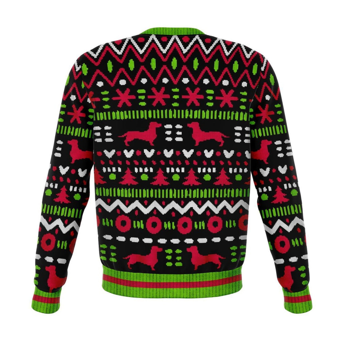 FUNSTUFFPRINT Dachshund Through The Snow Christmas Ugly Sweater, Christmas Sweater, Ugly Sweater, Funny Xmas Sweaters Ugly Sweater