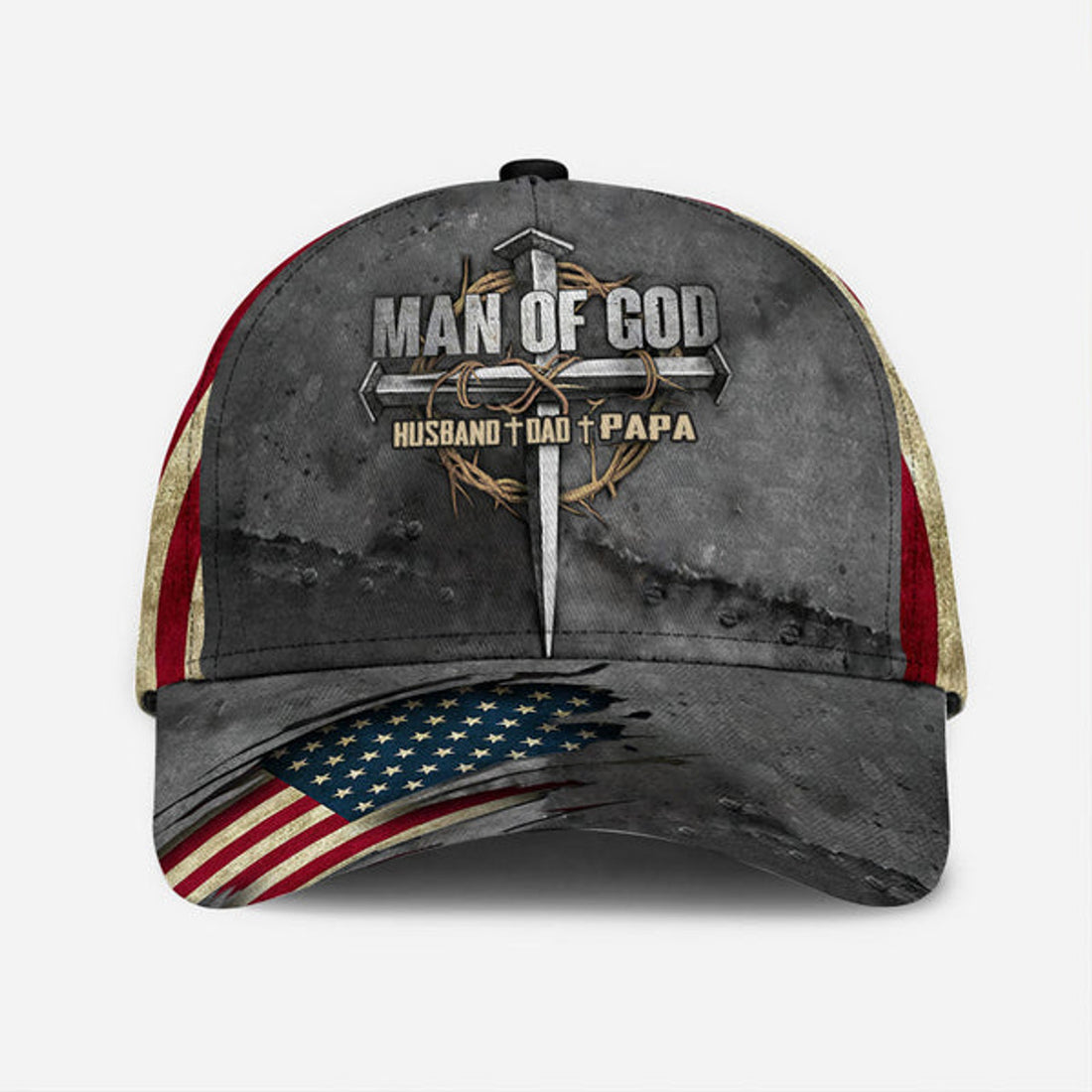 FUNSTUFFPRINT Dad The Man Of God Baseball Cap Hat Christian Classic Cap Hat