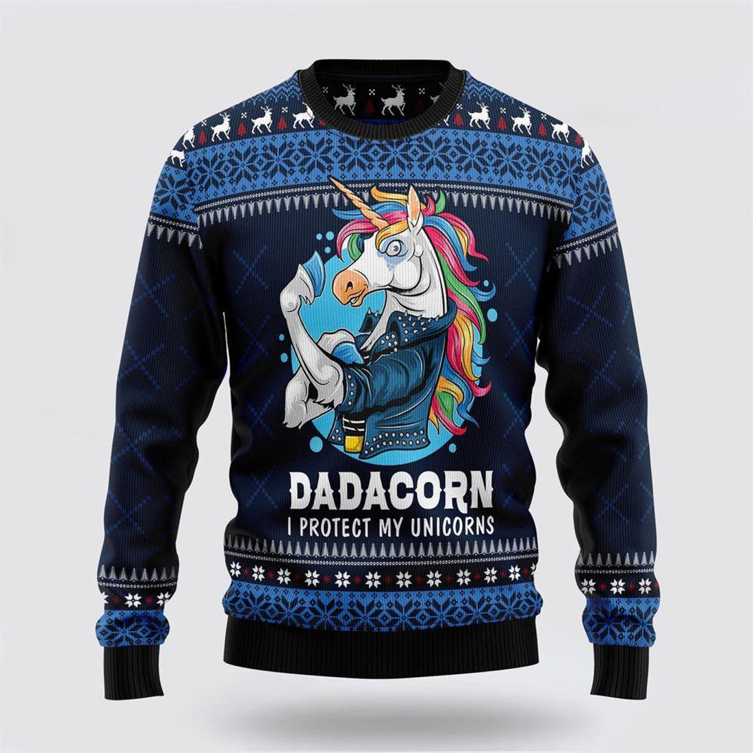 FUNSTUFFPRINT Dadacorn Protector Of My Unicorns Ugly Christmas Sweater – Best Gift For Christmas Ugly  Sweater