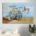 Daisy Butterfly Bible Verse Canvas Today I Choose Joy Canvas Wall Art - Christian Wall Decor