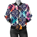 FUNSTUFFPRINT Damask Colorful Pattern Print Women Casual 3D Bomber Jacket