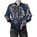 FUNSTUFFPRINT Damask Pattern Print Women Casual 3D Bomber Jacket