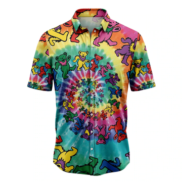 Dancing Bear Hawaiian Shirt, Summer Hawaiian Shirts for Men, Aloha Beach Shirt