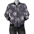 FUNSTUFFPRINT Dandelion Print Pattern Women Casual 3D Bomber Jacket