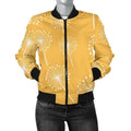 FUNSTUFFPRINT Dandelion Yellow Pattern Print Women Casual 3D Bomber Jacket