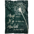 FUNSTUFFPRINT Dandelion Accept What Is Let Go Of What Was Have Faith Fleece Blanket - Christian Blanket - Bible Verse Blanket