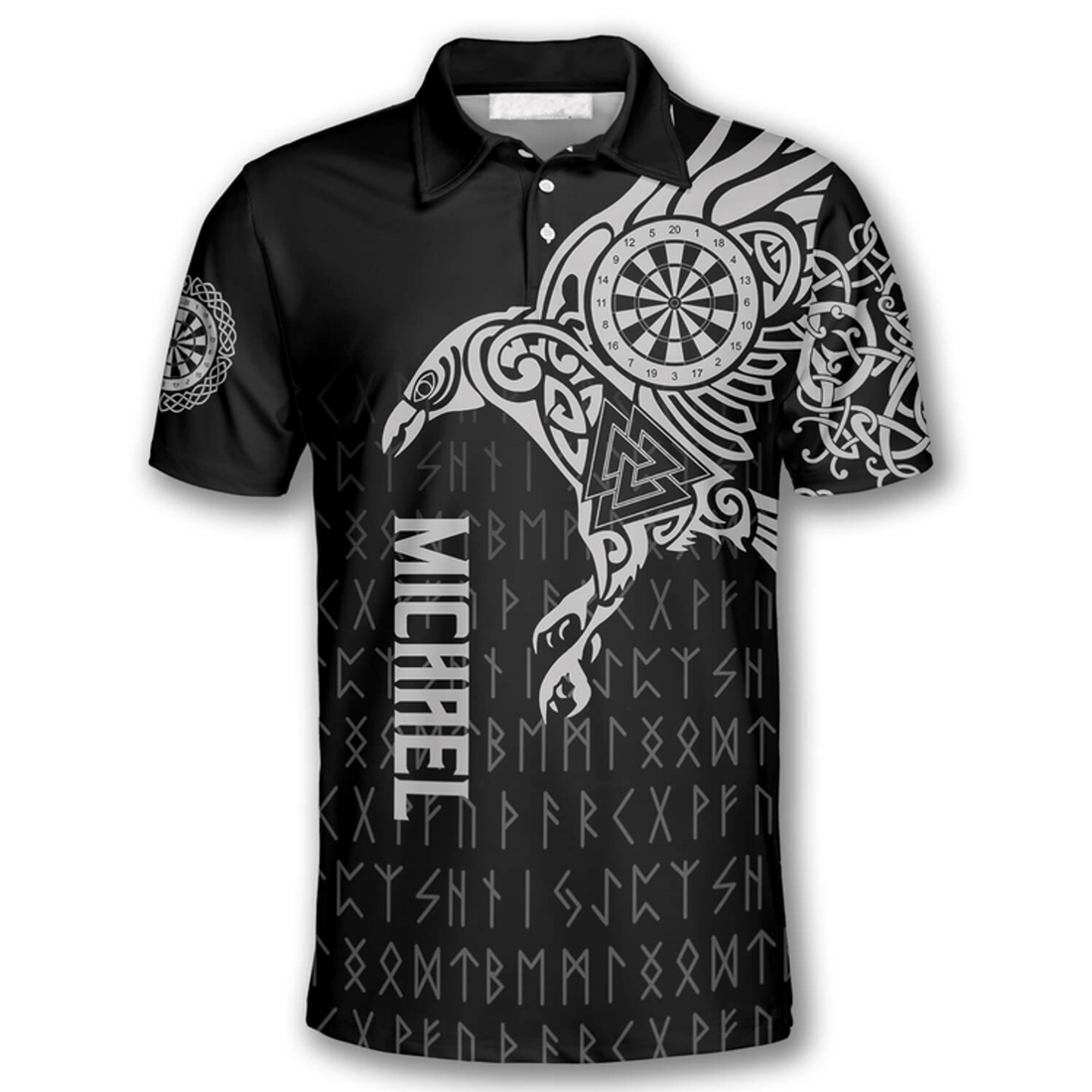 Custom Viking The Raven Of Odin Viking Tattoo Custom Darts Shirts For Men