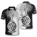Custom Warrior Viking Black White Custom Darts Shirts For Men, 3D All Over Print Dart Tree Shirt