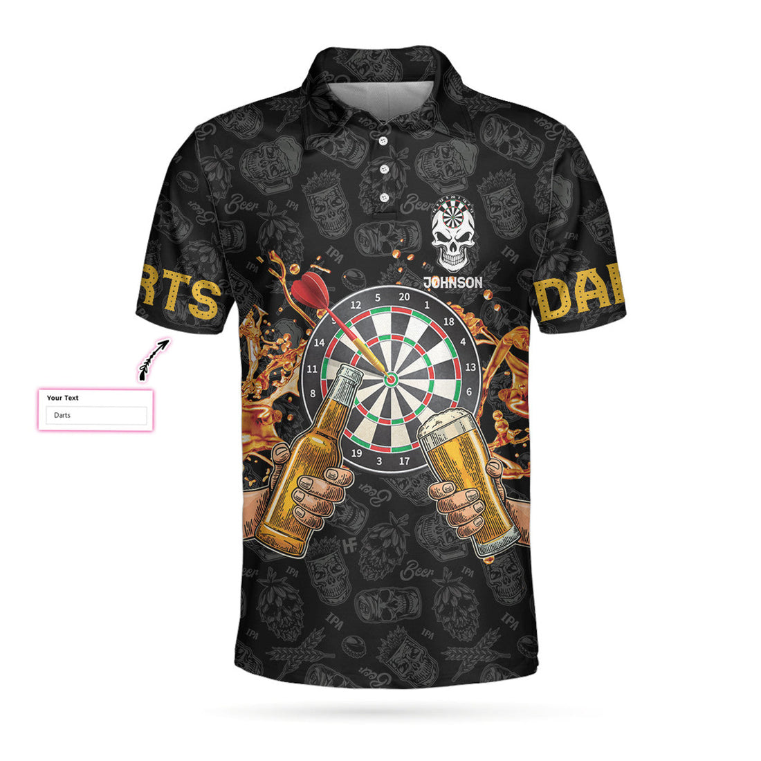 Custom Personalized Darts And Beer Lover Shirt For Men Custom Polo Shirt, Personalized Dart Shirt For Men Polo Style Dart Shirt, Bets Gift For Men Dart