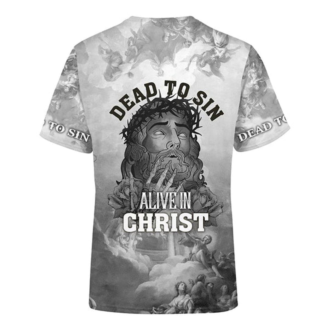 FUNSTUFFPRINT Dead To Sin Jesus Christian 3D T-shirt
