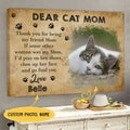 Dear Cat Mom Personalized Pet Memorial Canvas Wall Art - Pet Memorial Gifts