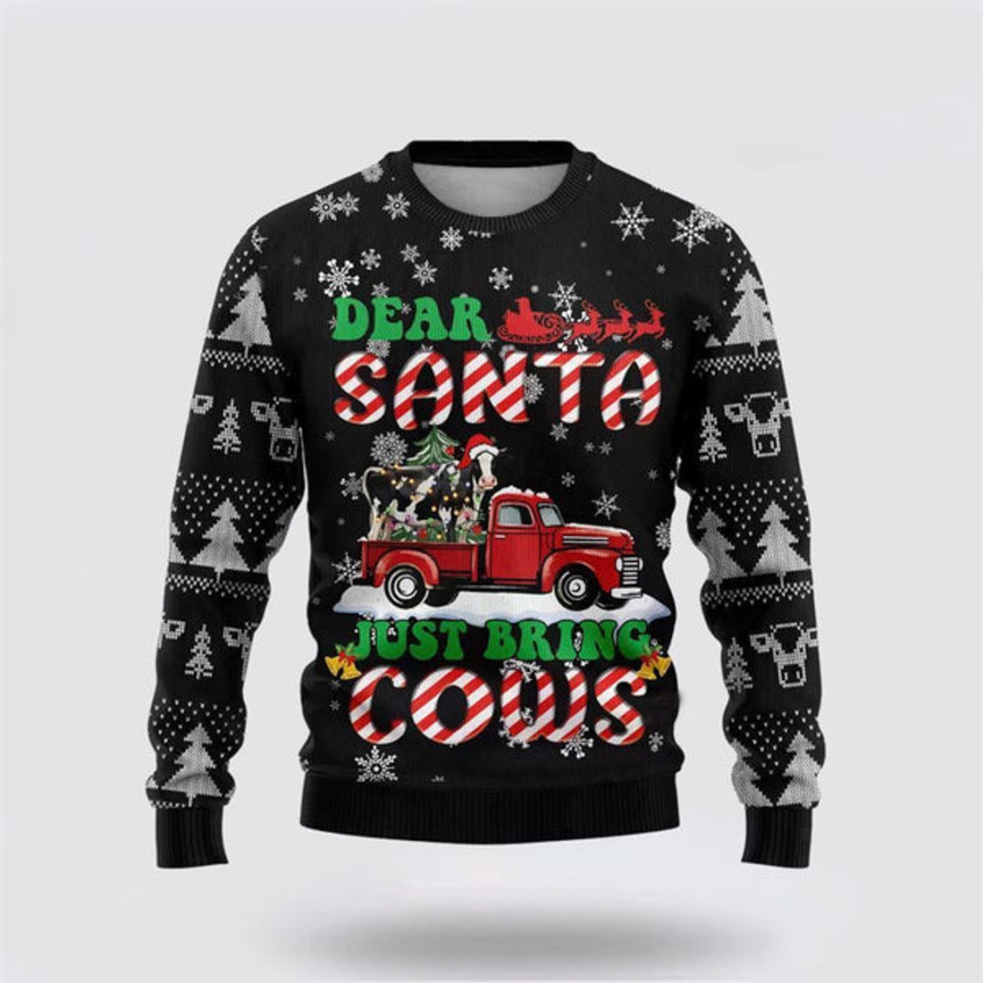 FUNSTUFFPRINT Dear Santa Ugly Christmas Sweater, Farm Sweater, Christmas Gift, Best Winter Outfit Christmas Ugly Sweater