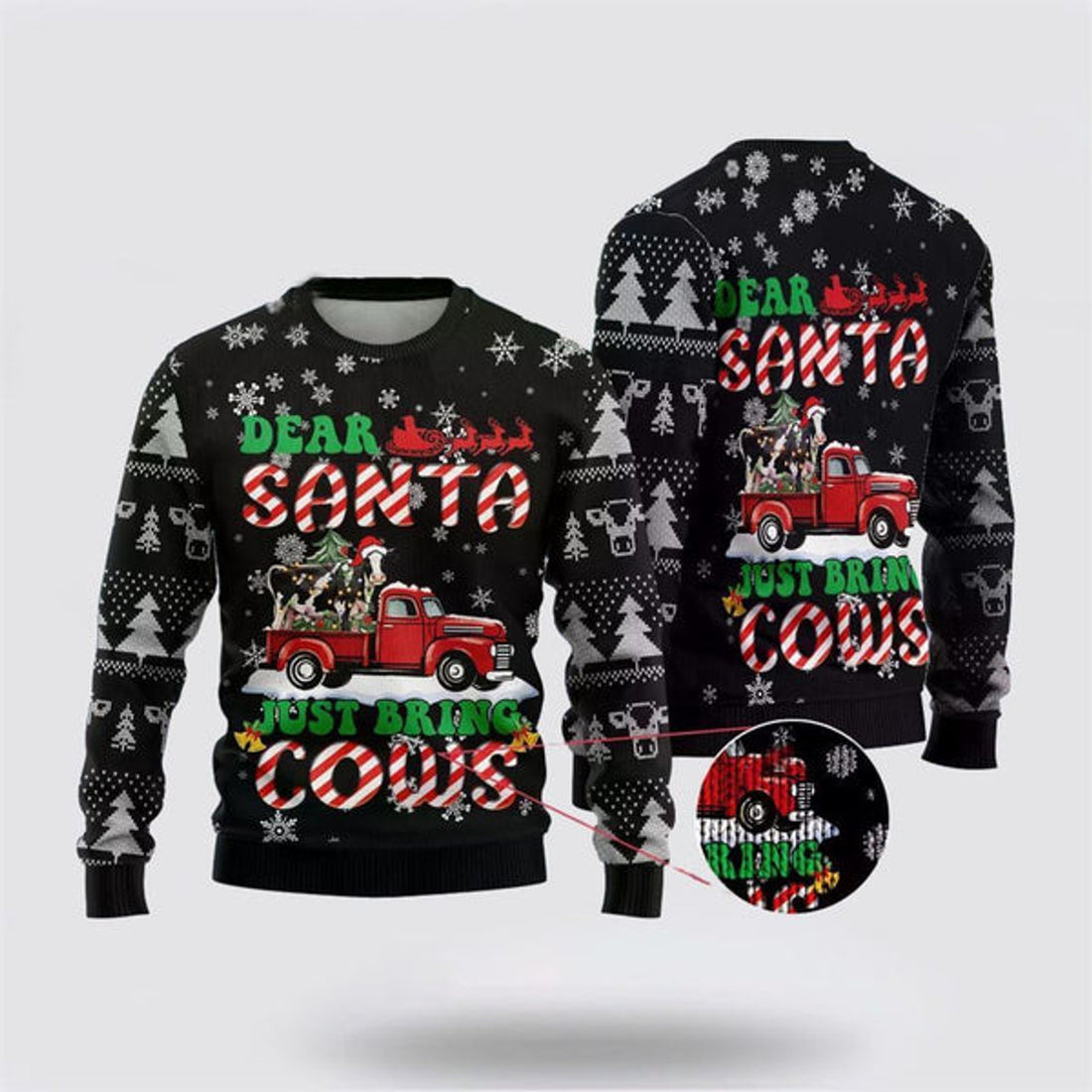 FUNSTUFFPRINT Dear Santa Ugly Christmas Sweater, Farm Sweater, Christmas Gift, Best Winter Outfit Christmas Ugly Sweater