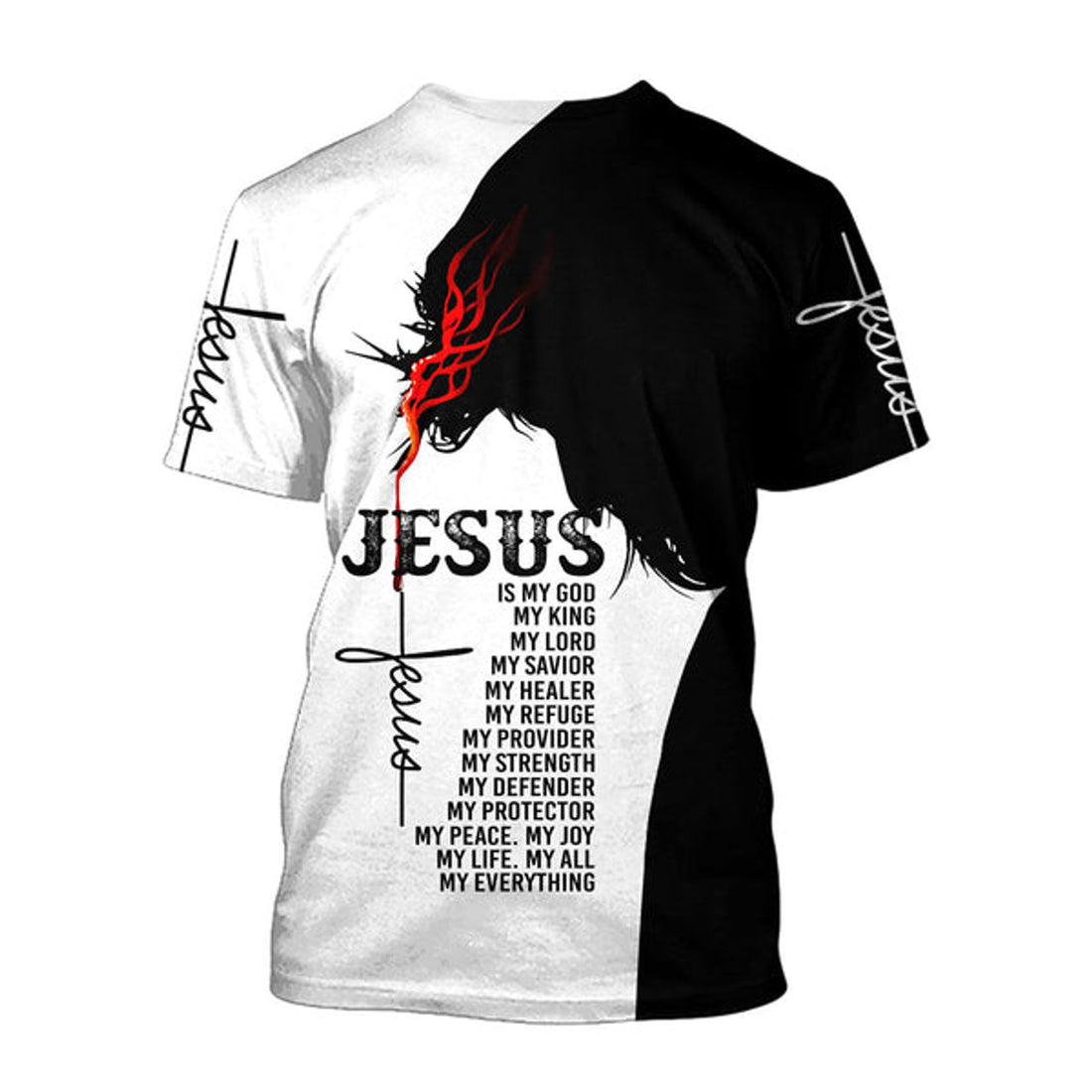 FUNSTUFFPRINT December Child Of God Balck And White Color Jesus Unisex Shirts - Christian 3D T-shirt