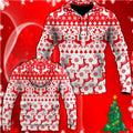 FUNSTUFFPRINT 3D Deer Happy Christmas All Over 3D Hoodie and Zip Hoodie