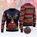 FUNSTUFFPRINT Deer Let It Glow Ugly Christmas Sweater, Christmas Sweater, Ugly Sweater, Funny Xmas Sweaters Ugly Sweater