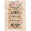 FUNSTUFFPRINT Delight Yourself In The Lord 2 Psalm 374 Fleece Blanket - Christian Blanket - Bible Verse Blanket